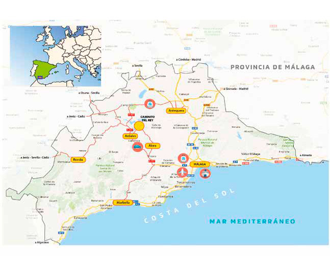 Mapa Candidatura UNESCO Caminito del Rey y su Entorno